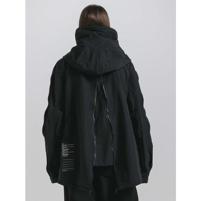 (予約品)8〜9月入荷予定/nude:masahiko maruyama・ヌードマサヒコマルヤマ/Cotton/Nylon Grosgrain-Water Repellent Finishマルチジップショートモッズコート/BKの画像