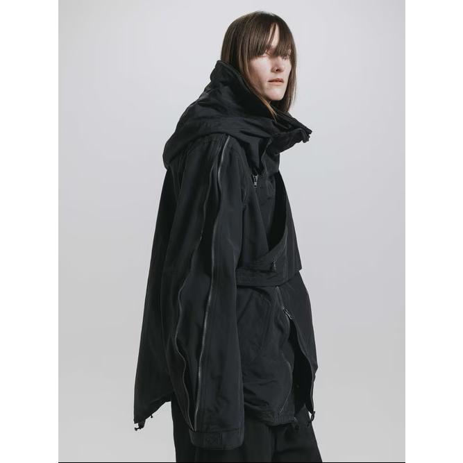 (予約品)8〜9月入荷予定/nude:masahiko maruyama・ヌードマサヒコマルヤマ/Cotton/Nylon Grosgrain-Water Repellent Finishマルチジップショートモッズコート/BKの画像