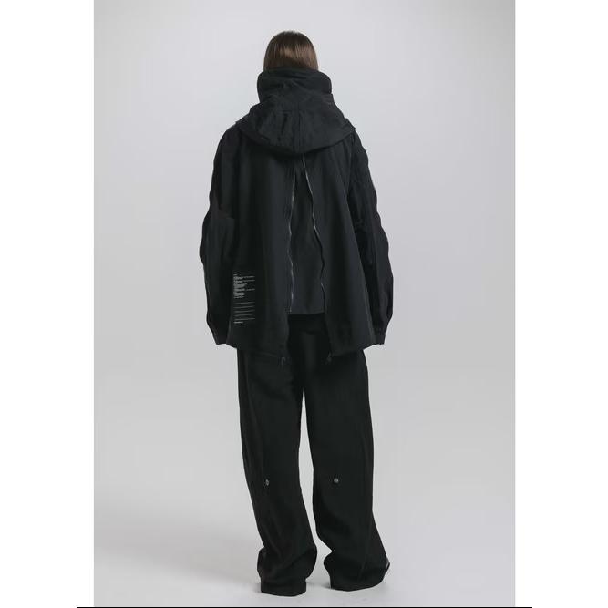 (予約品)8〜9月入荷予定/nude:masahiko maruyama・ヌードマサヒコマルヤマ/Cotton/Nylon Grosgrain-Water Repellent Finishマルチジップショートモッズコート/BKの画像
