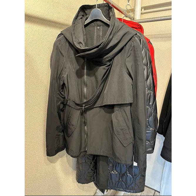 (予約品)8〜9月入荷予定/nude:masahiko maruyama・ヌードマサヒコマルヤマ/Cotton/Nylon Grosgrain-Water Repellent Finishマルチジップショートモッズコート/BKの画像