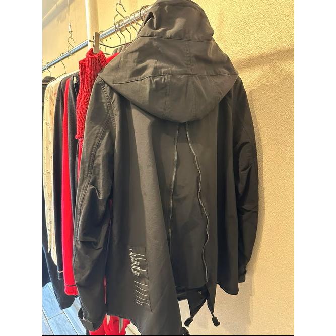 (予約品)8〜9月入荷予定/nude:masahiko maruyama・ヌードマサヒコマルヤマ/Cotton/Nylon Grosgrain-Water Repellent Finishマルチジップショートモッズコート/BKの画像