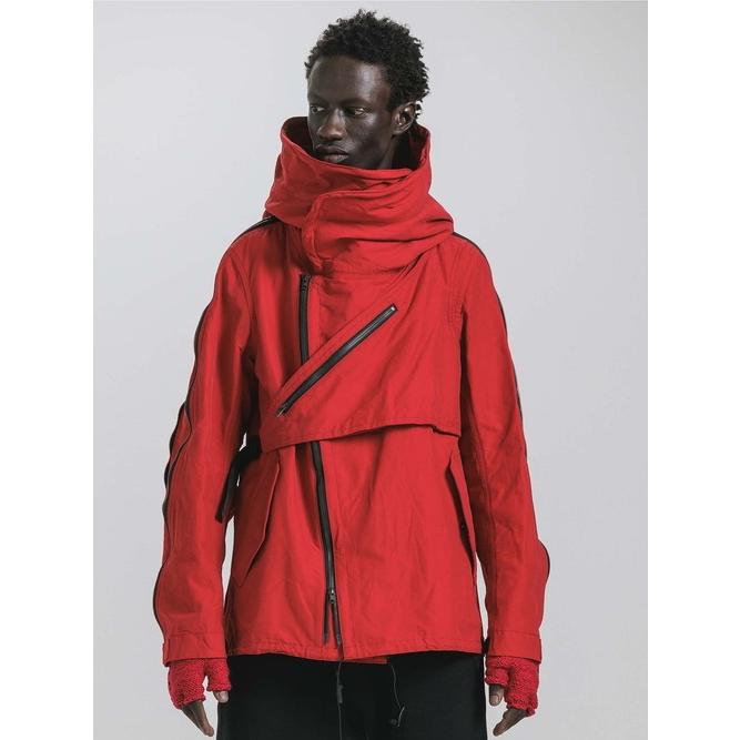 (予約品)8〜9月入荷予定/nude:masahikomaruyama・ヌードマサヒコマルヤマ/Cotton/Nylon Grosgrain-Water Repellent Finishマルチジップショートモッズコート/Red | nude:masahiko maruyama