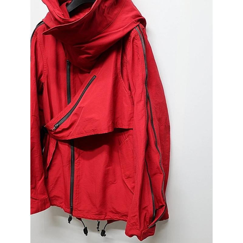 nude:masahikomaruyama・ヌードマサヒコマルヤマ/Cotton/Nylon Grosgrain-Water Repellent Finishマルチジップショートモッズコート/Red | nude:masahiko maruyama | 11