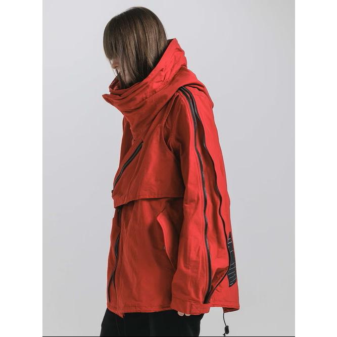 (予約品)8〜9月入荷予定/nude:masahikomaruyama・ヌードマサヒコマルヤマ/Cotton/Nylon Grosgrain-Water Repellent Finishマルチジップショートモッズコート/Red | nude:masahiko maruyama | 13