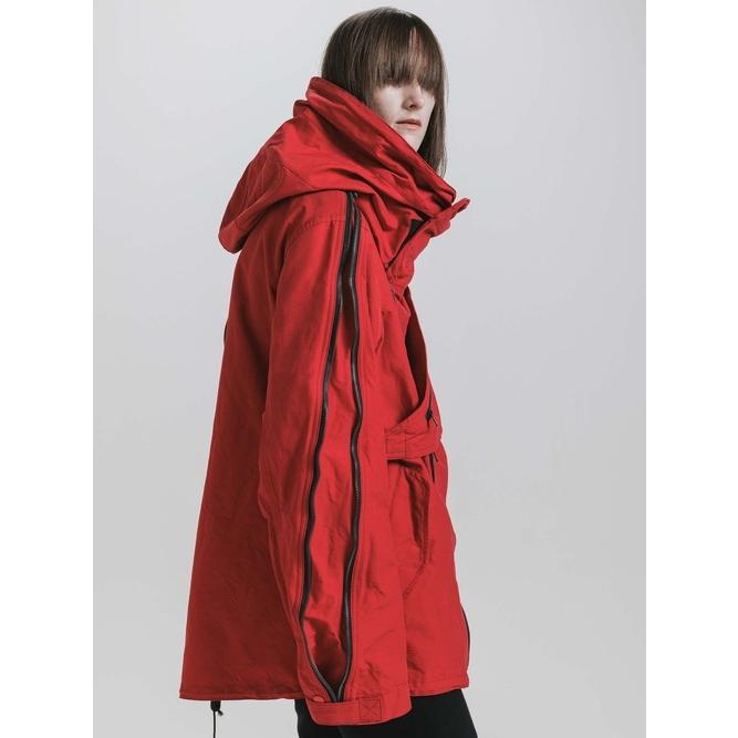 (予約品)8〜9月入荷予定/nude:masahikomaruyama・ヌードマサヒコマルヤマ/Cotton/Nylon Grosgrain-Water Repellent Finishマルチジップショートモッズコート/Red | nude:masahiko maruyama | 15