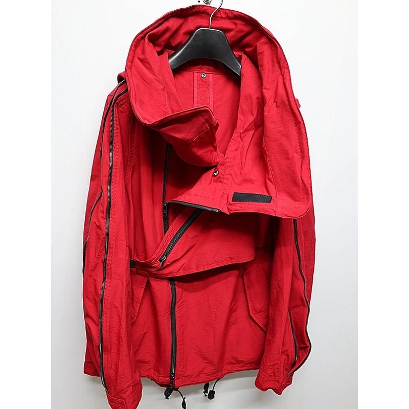 nude:masahikomaruyama・ヌードマサヒコマルヤマ/Cotton/Nylon Grosgrain-Water Repellent Finishマルチジップショートモッズコート/Red | nude:masahiko maruyama | 15