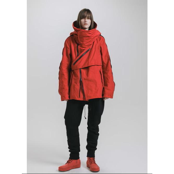 (予約品)8〜9月入荷予定/nude:masahikomaruyama・ヌードマサヒコマルヤマ/Cotton/Nylon Grosgrain-Water Repellent Finishマルチジップショートモッズコート/Red | nude:masahiko maruyama | 05