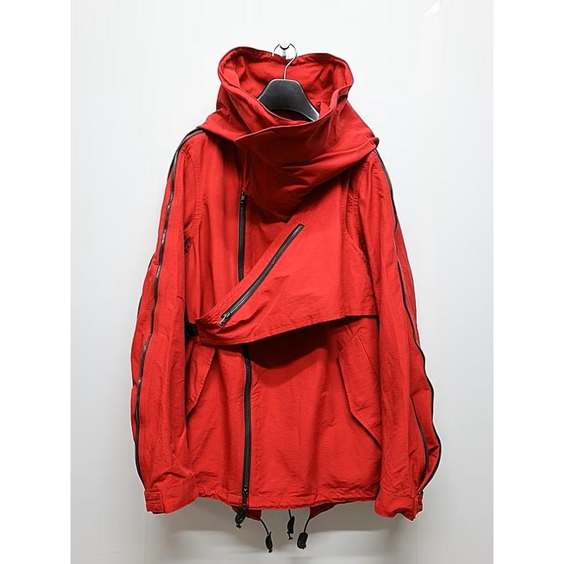 nude:masahikomaruyama・ヌードマサヒコマルヤマ/Cotton/Nylon Grosgrain-Water Repellent Finishマルチジップショートモッズコート/Red | nude:masahiko maruyama | 07