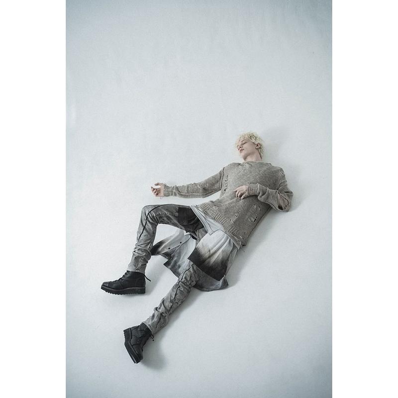 (予約品）12〜1月入荷予定/D.HYGEN・ディーハイゲン/3Gダメージニットプルオーバー/GRAY |  | 19