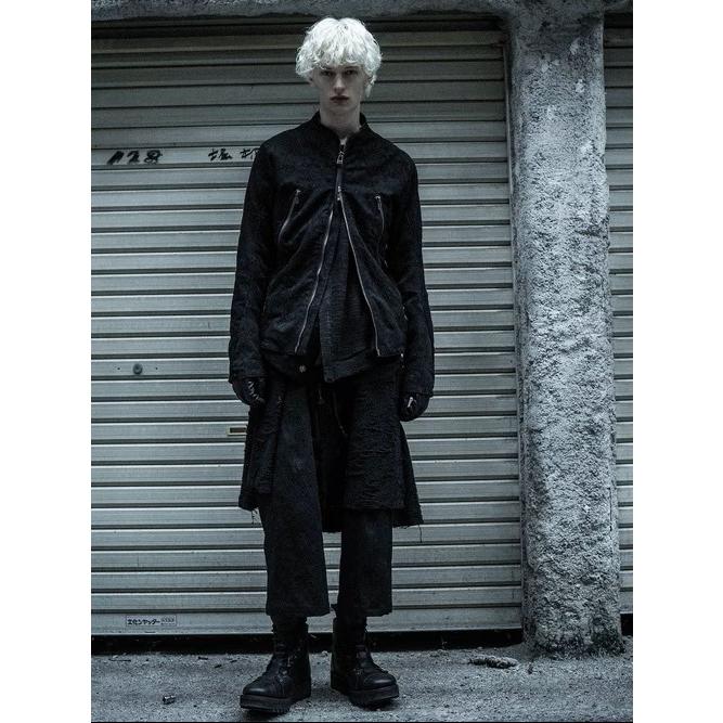 (予約品）8〜9月入荷予定/D.HYGEN・ディーハイゲン/ダメージジャガードシングルライダースジャケット/BLACKの画像
