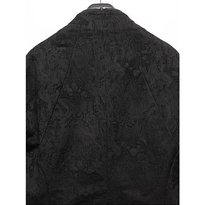 (予約品）8〜9月入荷予定/D.HYGEN・ディーハイゲン/ダメージジャガードシングルライダースジャケット/BLACKの画像