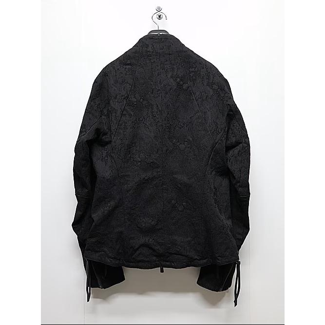 (予約品）8〜9月入荷予定/D.HYGEN・ディーハイゲン/ダメージジャガードシングルライダースジャケット/BLACKの画像