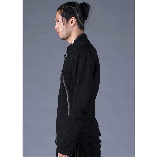 (予約品）8〜9月入荷予定/D.HYGEN・ディーハイゲン/ダメージジャガードシングルライダースジャケット/BLACKの画像