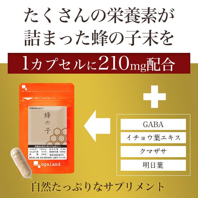 蜂の子 （約12ヶ月分） ローヤル ロイヤル サプリ サプリメント 酵素 処理 イチョウ葉 ギャバ カリウム ナトリウム リン マグネシウム 銅国産 明日葉｜oga｜09