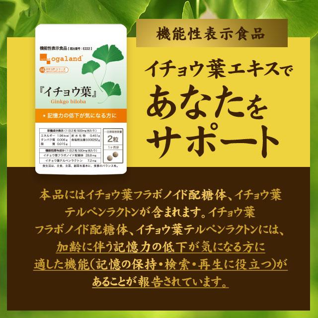 機能性表示食品 イチョウ葉 （約12ヶ月分） サプリ サプリメント 