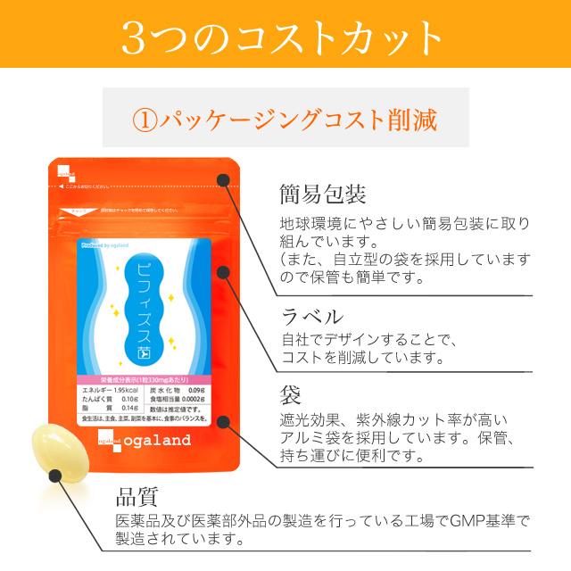 ビフィズス菌 サプリ 約3ヶ月分 オリゴ糖 サプリメント 発酵 フラクトオリゴ糖 善玉菌 フローラ ヨーグルトより多く スッキリ ポイント利用 | ogaland | 12