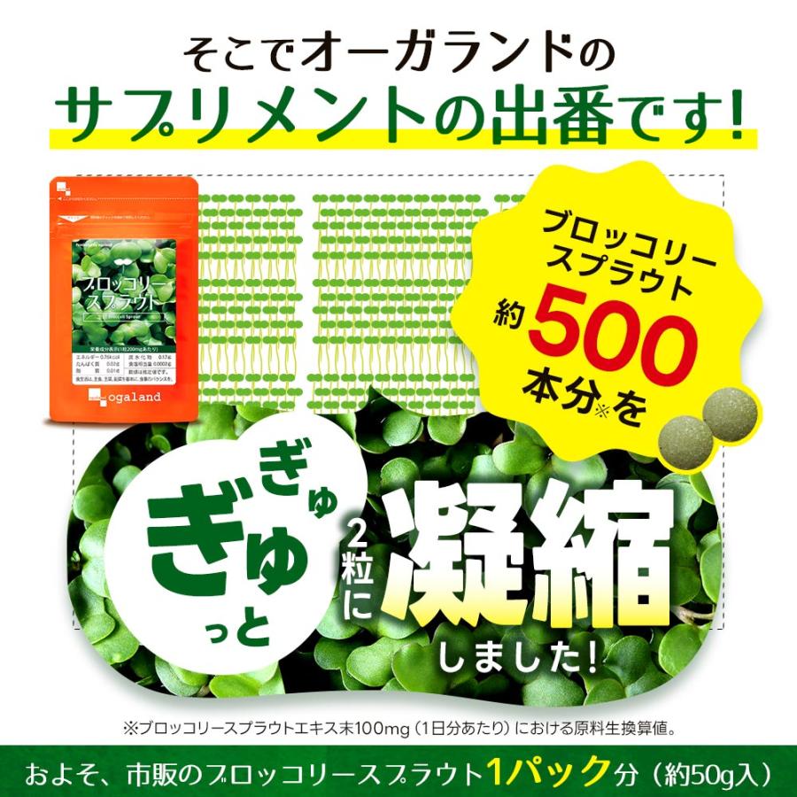 ブロッコリースプラウト （約3ヶ月分）サプリメント サプリ ダイエット スルフォラファン ビタミン ポイント利用 ダイエット | ogaland | 05