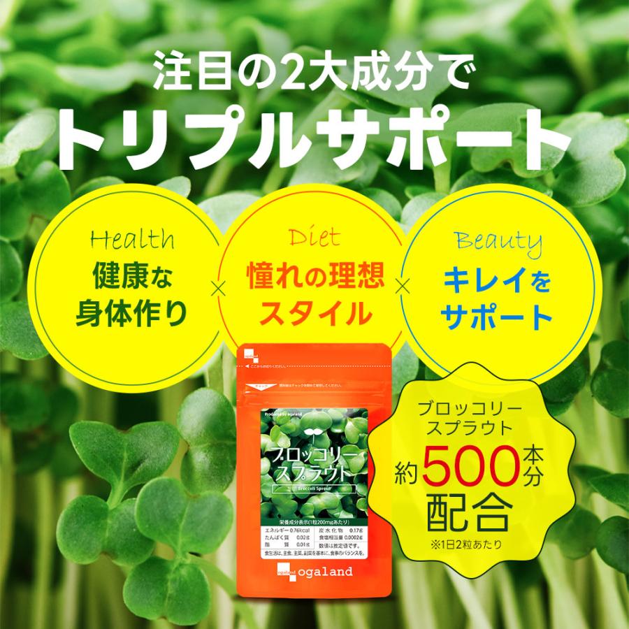 ブロッコリースプラウト （約3ヶ月分）サプリメント サプリ ダイエット スルフォラファン ビタミン ポイント利用 ダイエット | ogaland | 08