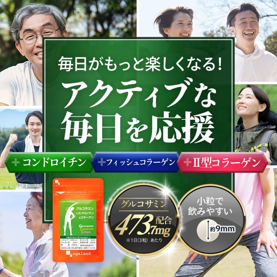 グルコサミン ＆ コンドロイチン ＆ コラーゲン （約1ヶ月分） サプリ サプリメント 運動 スムーズ な毎日 軟骨 抽出物 フィッシュコラーゲン ポイント利用 | ogaland | 15