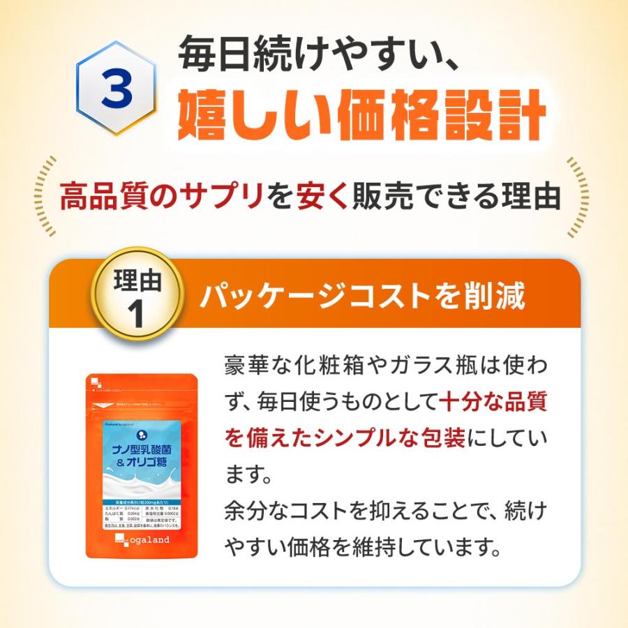 乳酸菌 サプリメント １粒に菌500億個以上 ナノ型乳酸菌 オリゴ糖 （約3ヶ月分）1日2粒 ビフィズス菌 善玉菌 | ogaland | 11