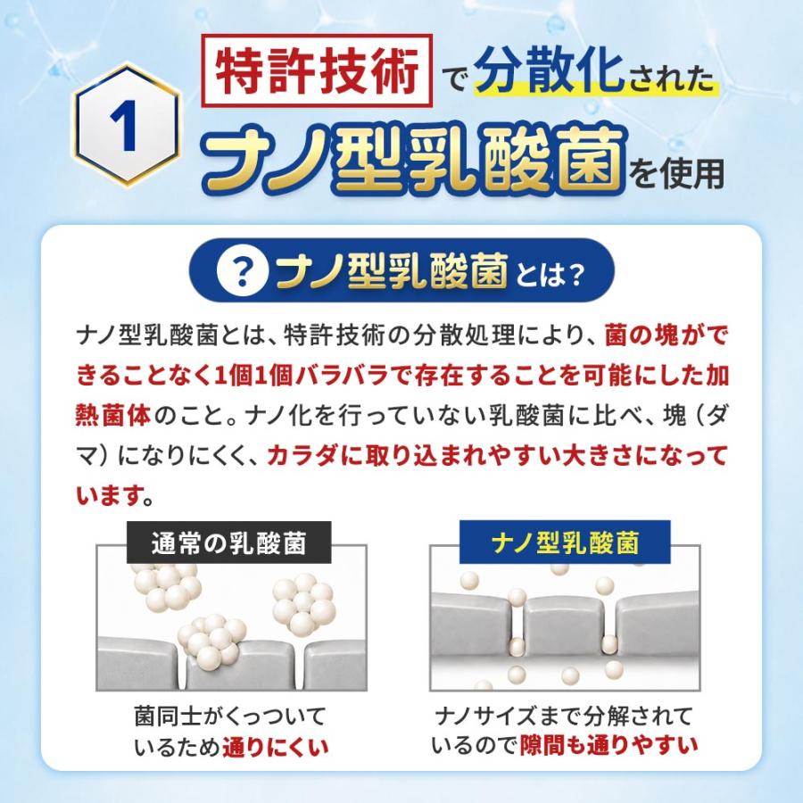 乳酸菌 サプリメント １粒に菌500億個以上 ナノ型乳酸菌 オリゴ糖 （約3ヶ月分）1日2粒 ビフィズス菌 善玉菌 | ogaland | 08