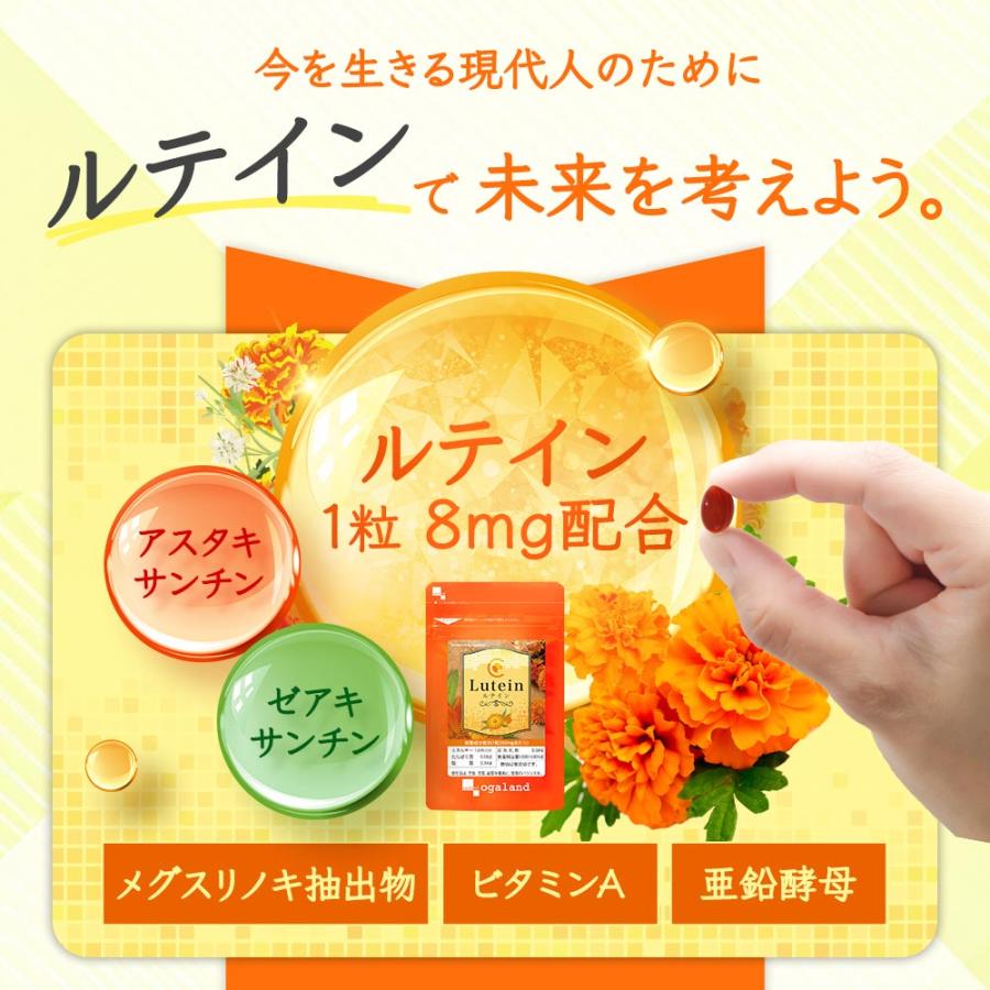ルテイン サプリ 約3ヶ月分 ルテインサプリメント 亜鉛 酵母 ビタミンA メグスリノキ 健康 アスタキサンチン ゼアキサンチン 健康 オーガランド ポイント利用 | ogaland | 10