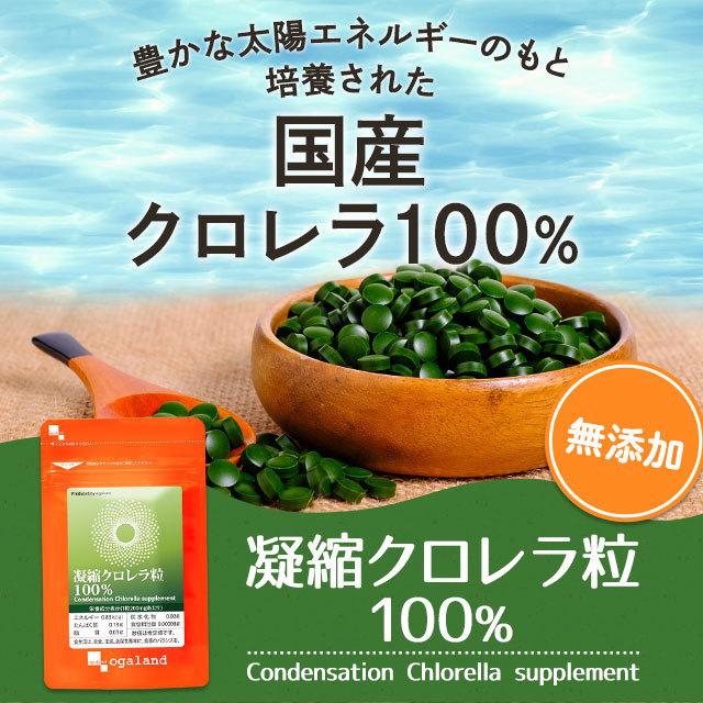 凝縮クロレラ粒100％ （約1ヶ月分） クロレラ サプリ 国産 100％ サプリメント クロロフィル ビタミン 無添加 食物繊維 野菜 不足 ナイアシン 鉄 ポイント利用 | ogaland | 03