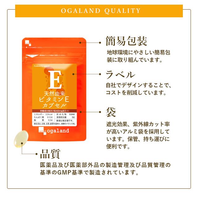 ogaland（オーガランド） 天然由来 ビタミンEカプセル （約6ヶ月分