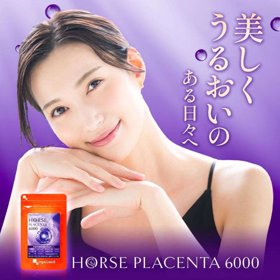 馬プラセンタ6000（約6ヶ月分）サプリ 馬 プラセンタ 美容 高濃度 高純度 コラーゲン ヒアルロン酸 タンパク質 ビタミン アミノ酸 ミネラル 女性 ポイント利用 | ogaland | 19