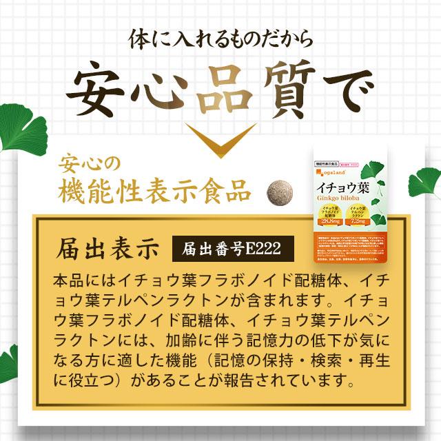 イチョウ葉エキス サプリ 約1ヶ月分 機能性表示食品 サプリメント イチョウ葉フラボノイド配糖体 安心品質 ポイント利用 | ogaland | 07