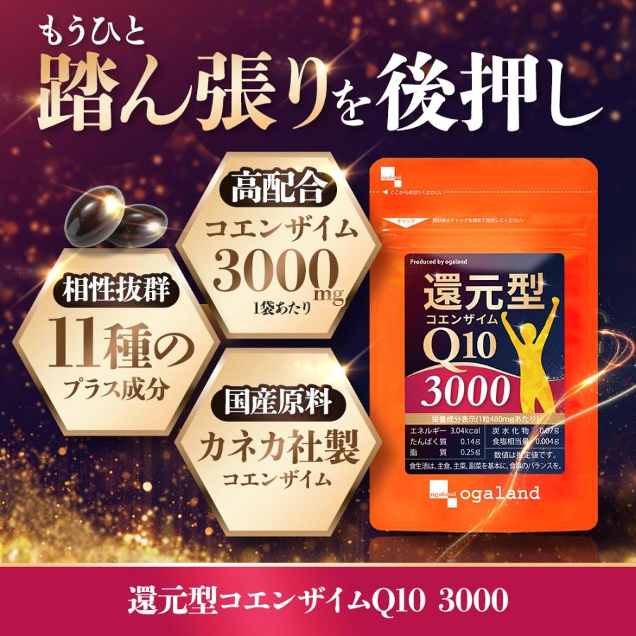 還元型コエンザイムQ10 3000（約6ヶ月分）コエンザイムQ10 還元型 サプリ サプリメント カネカ社製 カネカ pqq 亜鉛 鉄 ビタミンB ビタミンD ポイント利用の画像