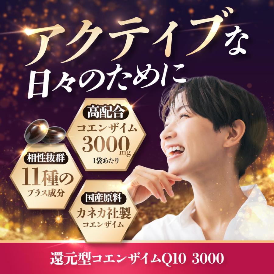 還元型コエンザイムQ10 3000（約6ヶ月分）コエンザイムQ10 還元型 サプリ サプリメント カネカ社製 カネカ pqq 亜鉛 鉄 ビタミンB ビタミンD ポイント利用の画像