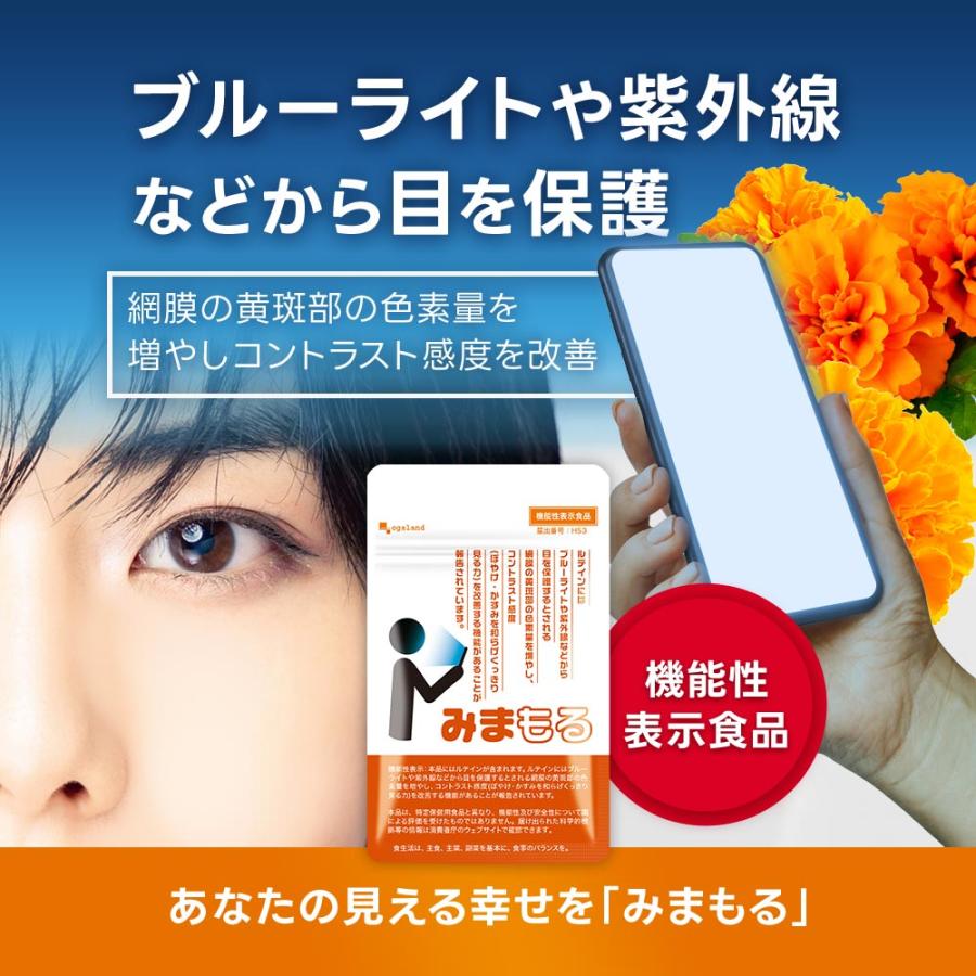 みまもる （約3ヶ月分） ルテイン サプリメント 機能性表示食品  サプリ アスタキサンチン 亜鉛 ビタミン メグスリノキ 健康 ブルーライト 敬老の日 | ogaland | 19