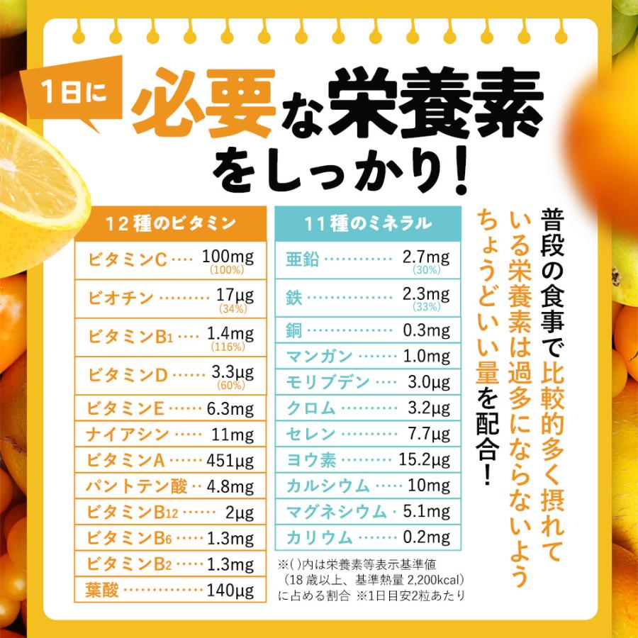 マルチビタミン ＆ ミネラル （約1ヶ月分）ビタミンc ビタミンd サプリメント ビタミンe ビタミンb 亜鉛 鉄 栄養機能食品 カルシウム 葉酸 サプリ ビタミン12種 | ogaland | 08