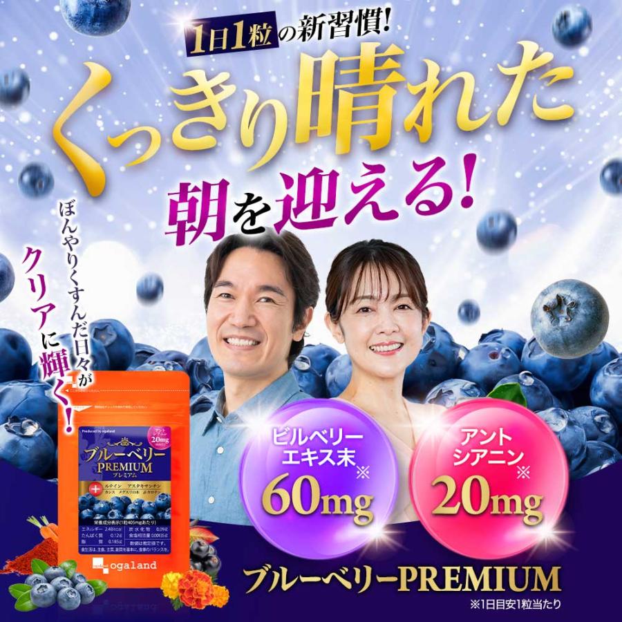 ブルーベリープレミアム （約3ヶ月分）サプリ ルテインとアスタキサンチンを贅沢配合 新商品 アントシアニン カシス ポイント利用 | ogaland | 15