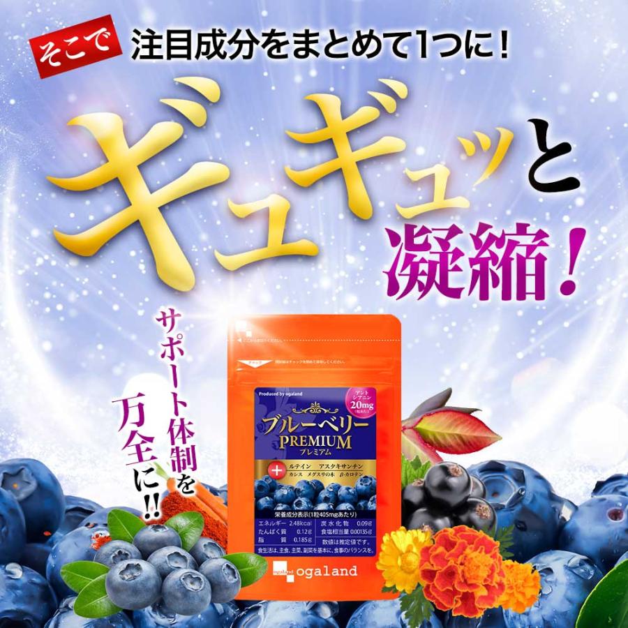 ブルーベリープレミアム （約3ヶ月分）サプリ ルテインとアスタキサンチンを贅沢配合 新商品 アントシアニン カシス ポイント利用 | ogaland | 08