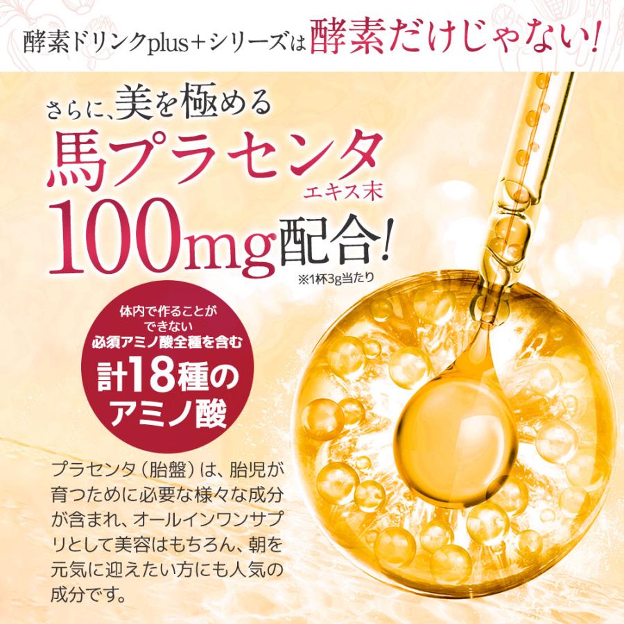 酵素ドリンク プラセンタ plus+（80g）（6個セット）馬プラセンタ 純度 100% 粉末 ベリー&カシス味 ザクロ 甘味料 乳酸菌100億個 黒酢もろみ末 ポイント利用_9