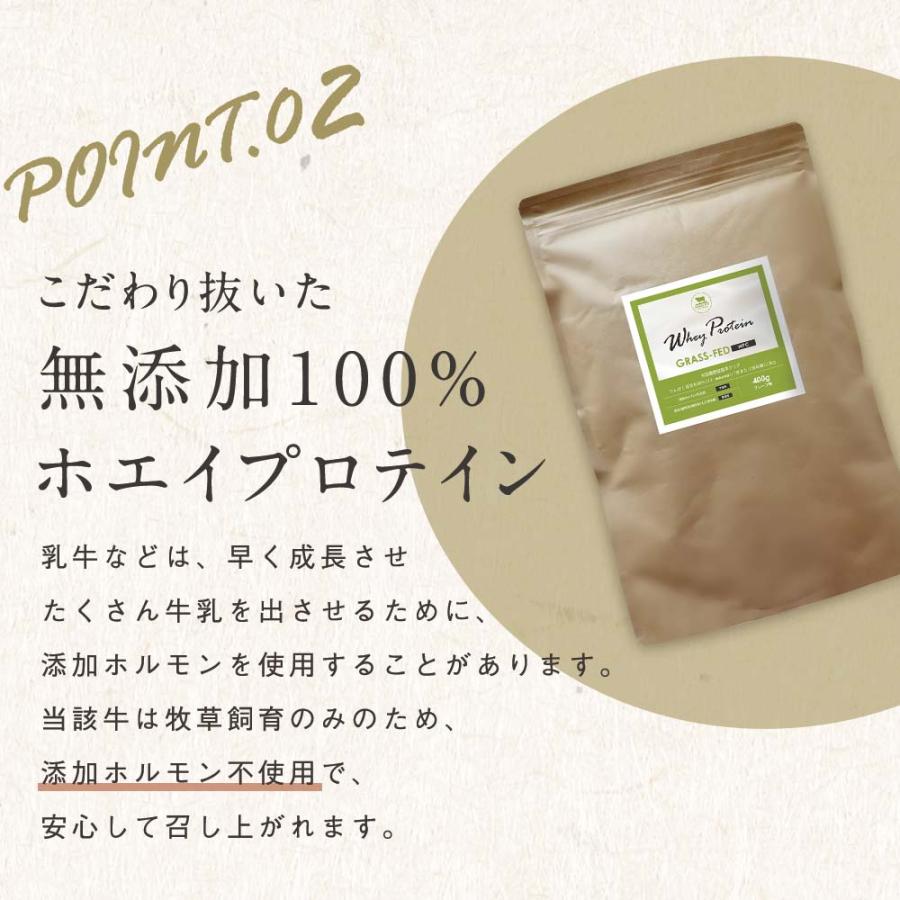 グラスフェッドホエイプロテインプレーン味 （400g） 賞味期限最短2024年10月末まで 無添加 100% WPC たんぱく質含有量 80%以上  ホエイ プレーン