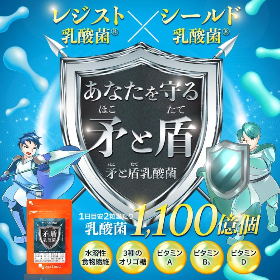 矛と盾乳酸菌（約3ヶ月分）善玉乳酸菌 にゅうさんきん オリゴ糖 ビタミン 水溶性 食物繊維 健康 ダイエット サプリ シールド レジスト乳酸菌 (R) ポイント利用 | ogaland | 17