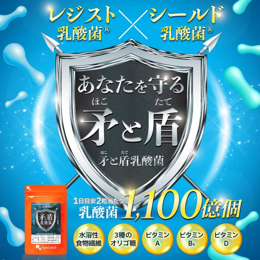 矛と盾乳酸菌（約3ヶ月分）善玉乳酸菌 にゅうさんきん オリゴ糖 ビタミン 水溶性 食物繊維 健康 ダイエット サプリ シールド レジスト乳酸菌 (R) ポイント利用 | ogaland | 02