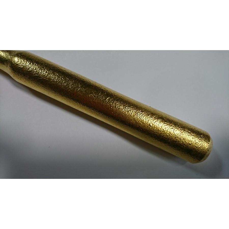 石目堆漆塗全籐倍11号（黒に金箔）　（木魚バイ　木魚バチ）_1