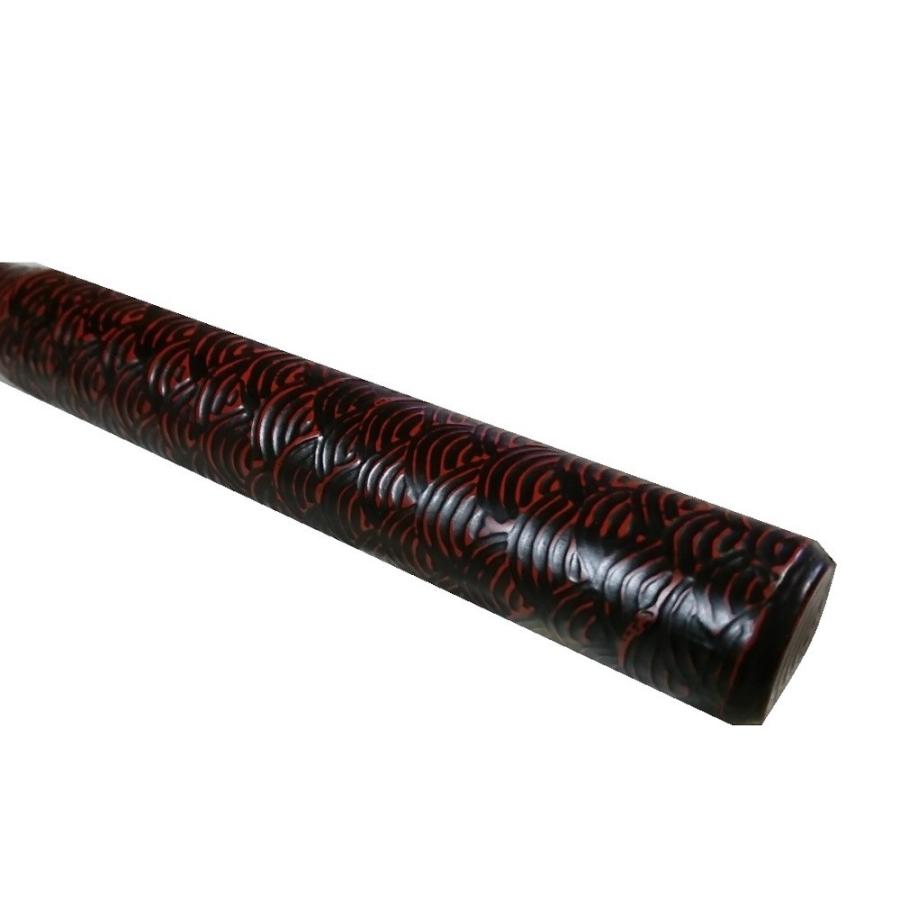 青海波堆漆全籐倍22号　朱に黒　（木魚バイ　木魚バチ）/受注生産商品_1