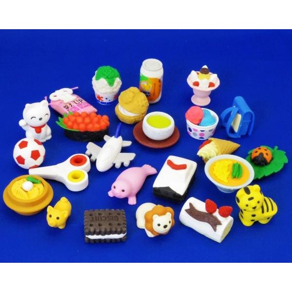 おもしろ消しゴムいろいろミックス60個入 : お祭りおもちゃ卸売り問屋