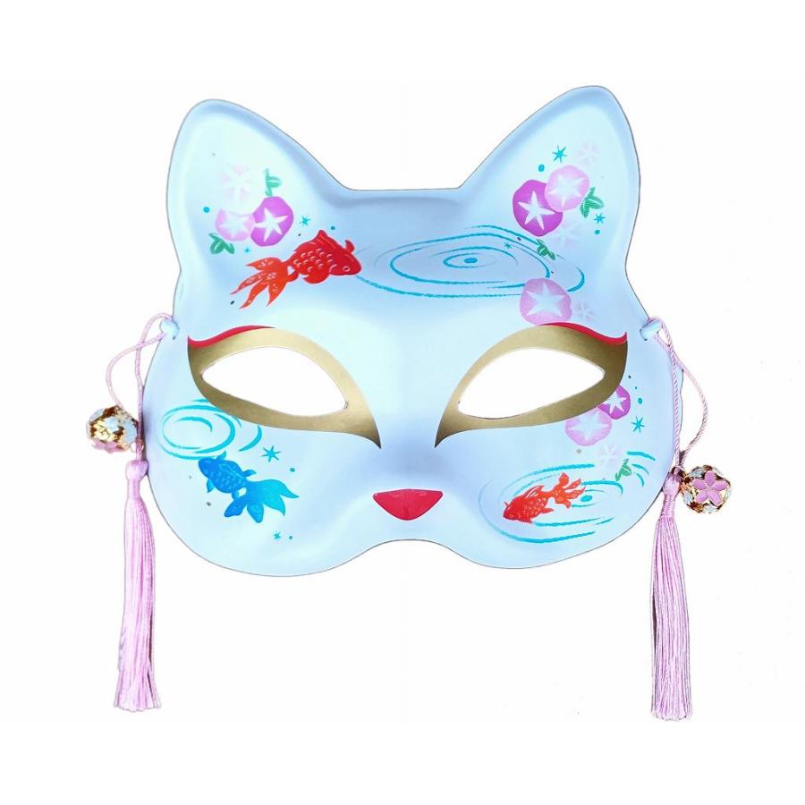 おめん 猫面 ねこ半面 白黒2種アソート 12セット : お祭りおもちゃ