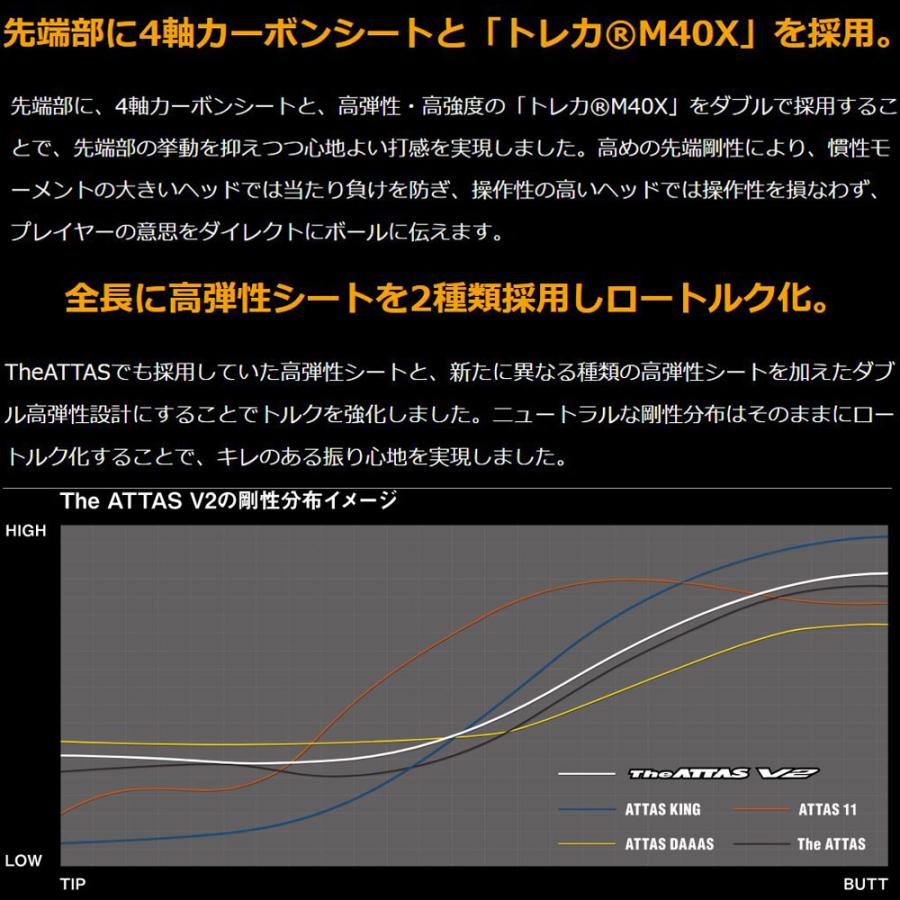 USTマミヤ ジ・アッタス V2 コブラ用 スリーブ付シャフト ドライバー用 カスタムシャフト 非純正スリーブ The ATTAS V2｜ogawagolf｜02