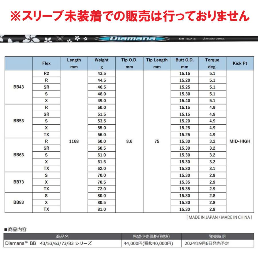 三菱（MITSUBISHI） 三菱ケミカル ディアマナ BB コブラ(2025年モデル