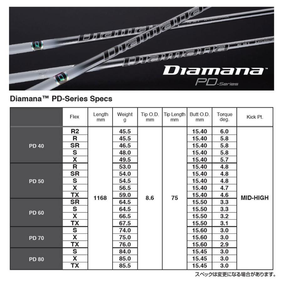 三菱ケミカル ディアマナ PD PXG用 スリーブ付シャフト ドライバー用 カスタムシャフト 非純正スリーブ Diamana PD