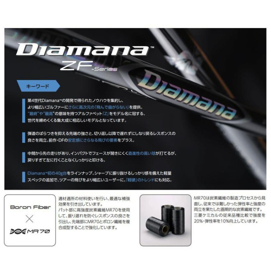 三菱ケミカル ディアマナ ZF BB6/BB4用 スリーブ付シャフト ドライバー用 カスタムシャフト 純正スリーブ Diamana ZF｜ogawagolf｜03