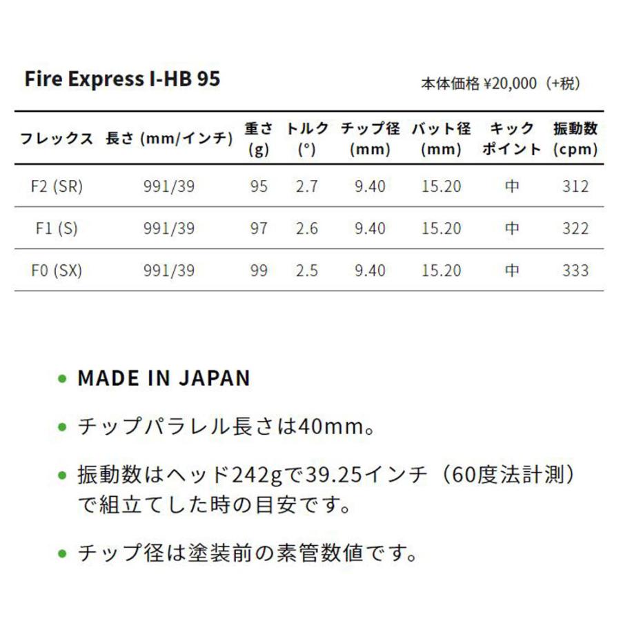 UT用 ファイアーエクスプレス I-HB 95 キャロウェイ ユーティリティ用 2019年モデル以降 スリーブ付シャフト 非純正スリーブ Fire Express I HB｜ogawagolf｜03