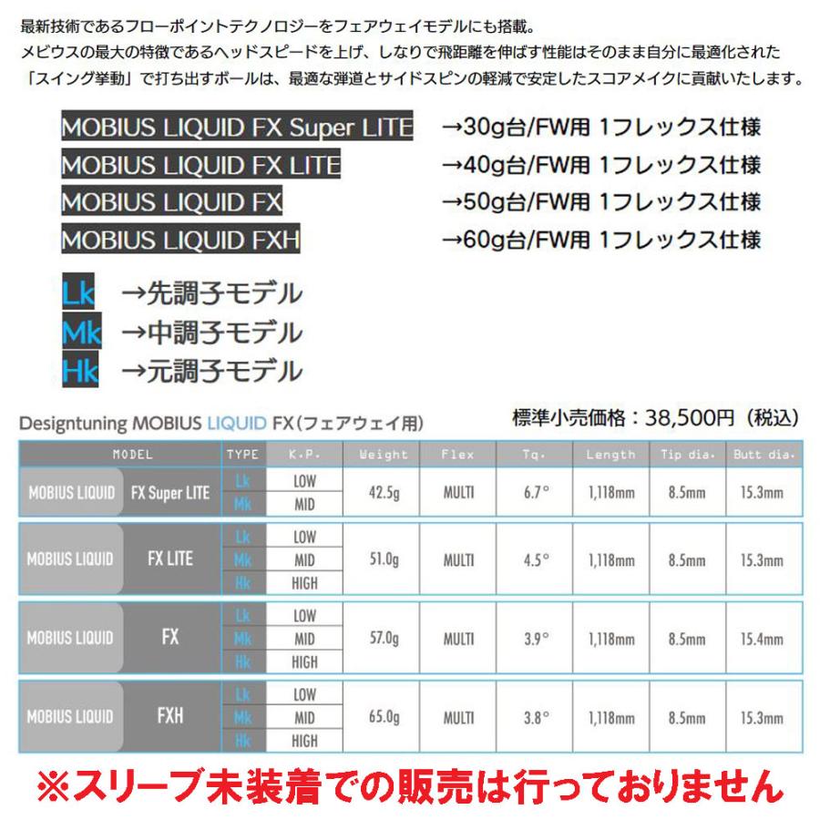 FW専用 デザインチューニング メビウス リキッド FX スリクソン フェアウェイウッド用 スリーブ付シャフト カスタムシャフト 互換スリーブ MOBIUS LIQUID_4